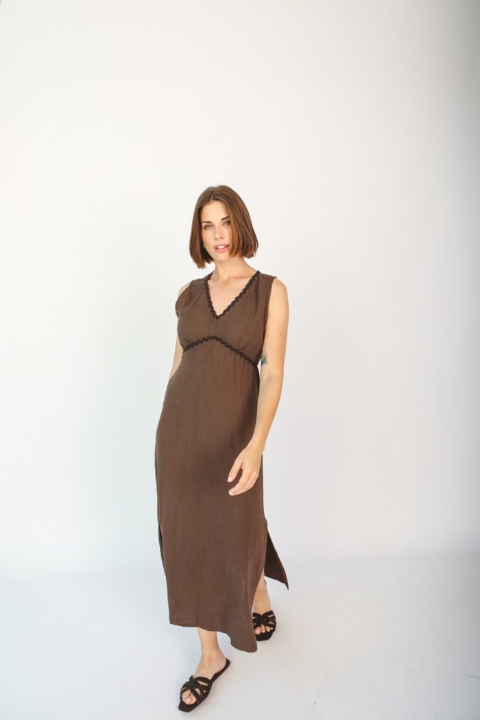 Vestido Kos Marrón
