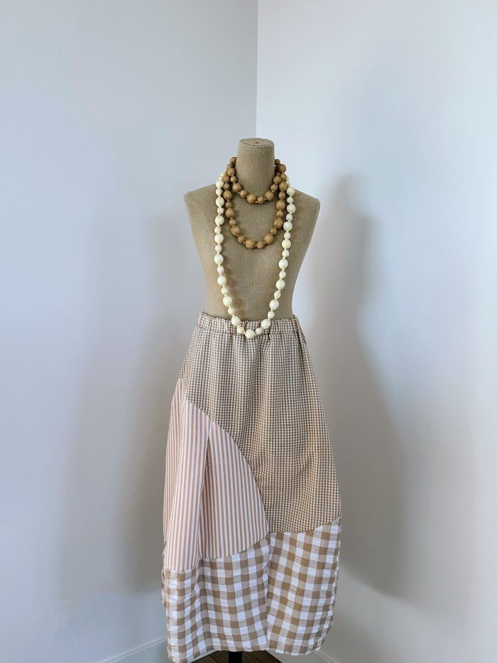 Falda Vichy  Beige/Blanco - Imagen 2