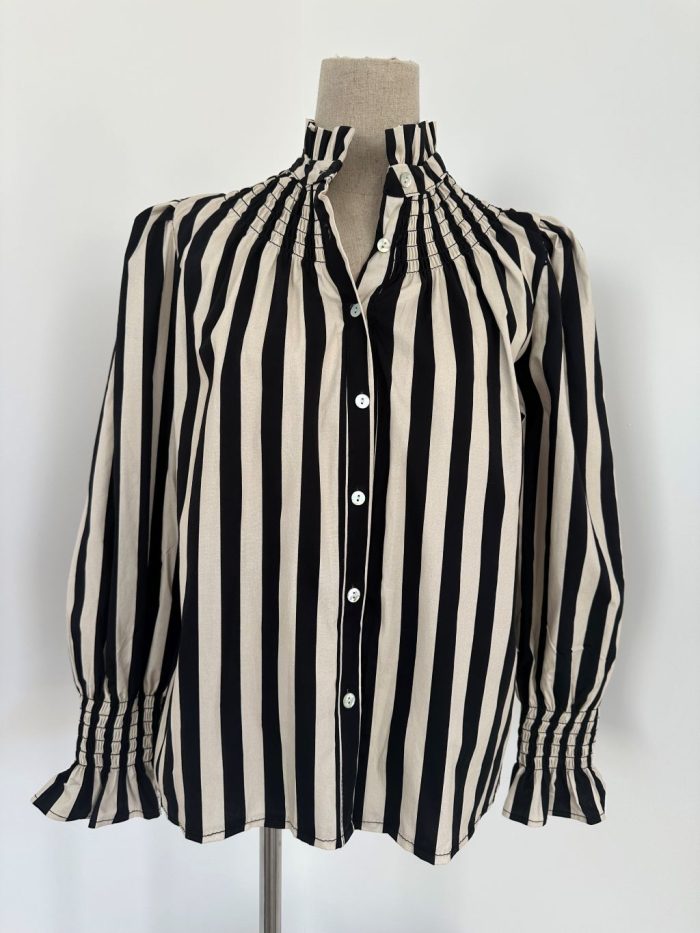 Camisa Rayas Crudo/Negro