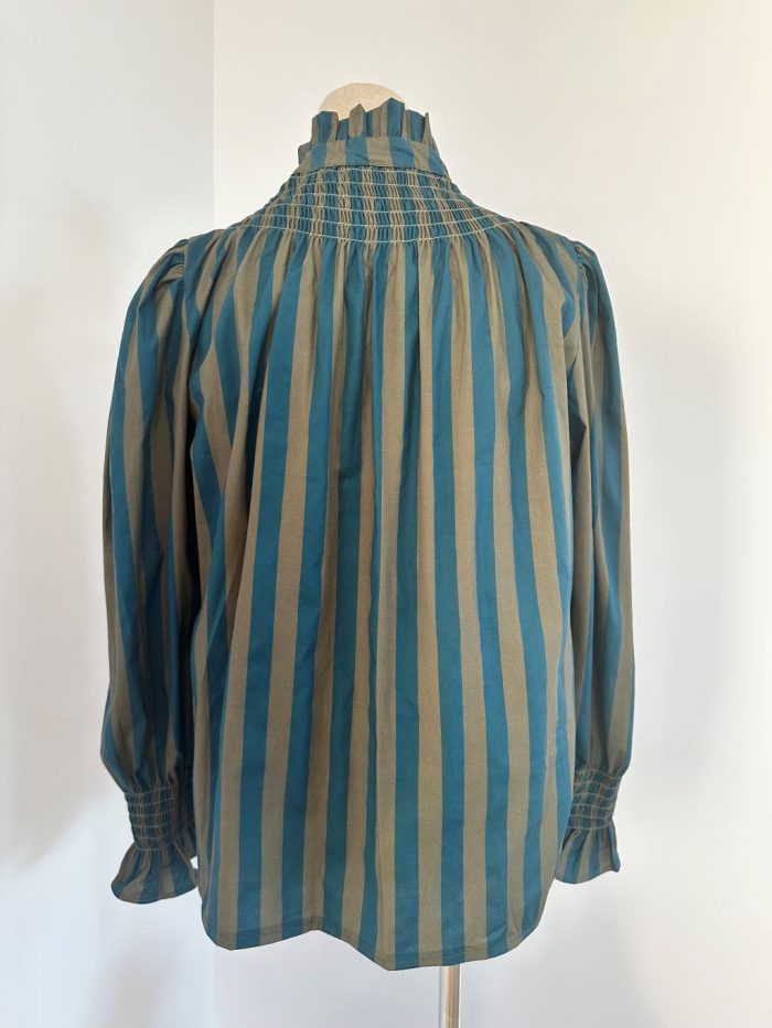 Camisa Rayas Azul/Kaki - Imagen 3