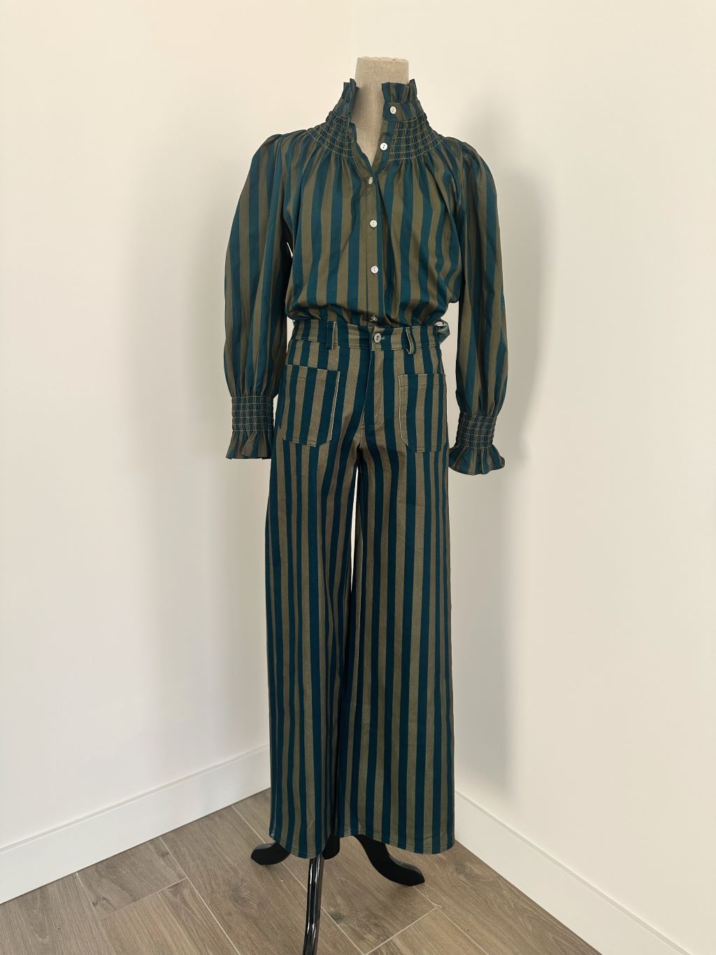 Pantalón Rayas Azul/Kaki