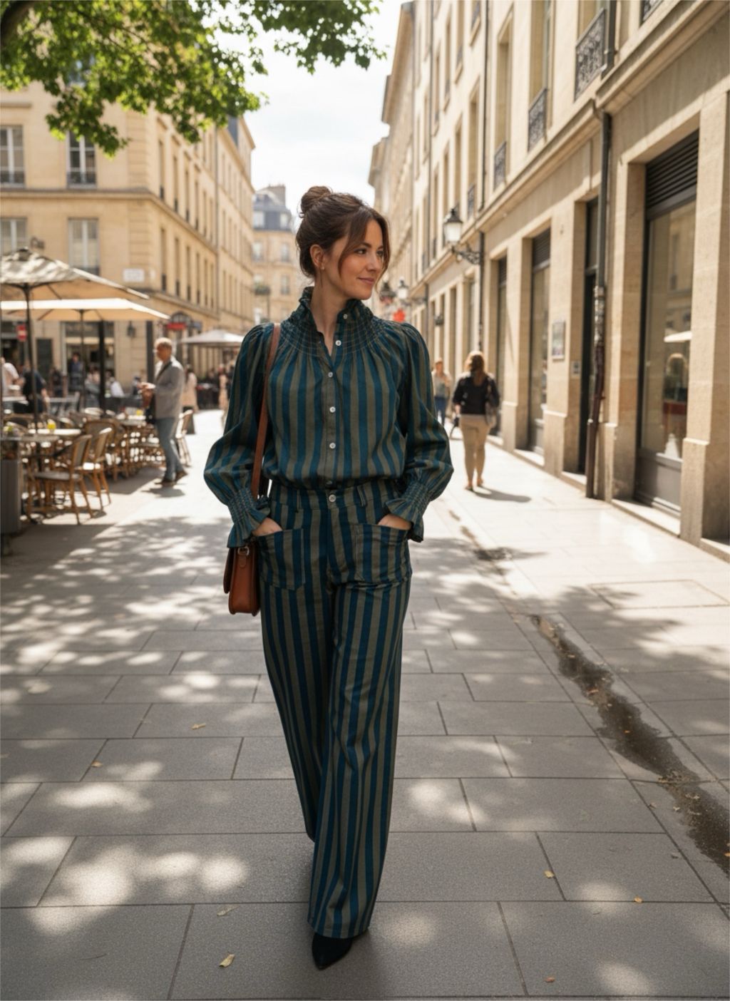 Pantalón Rayas Azul/Kaki