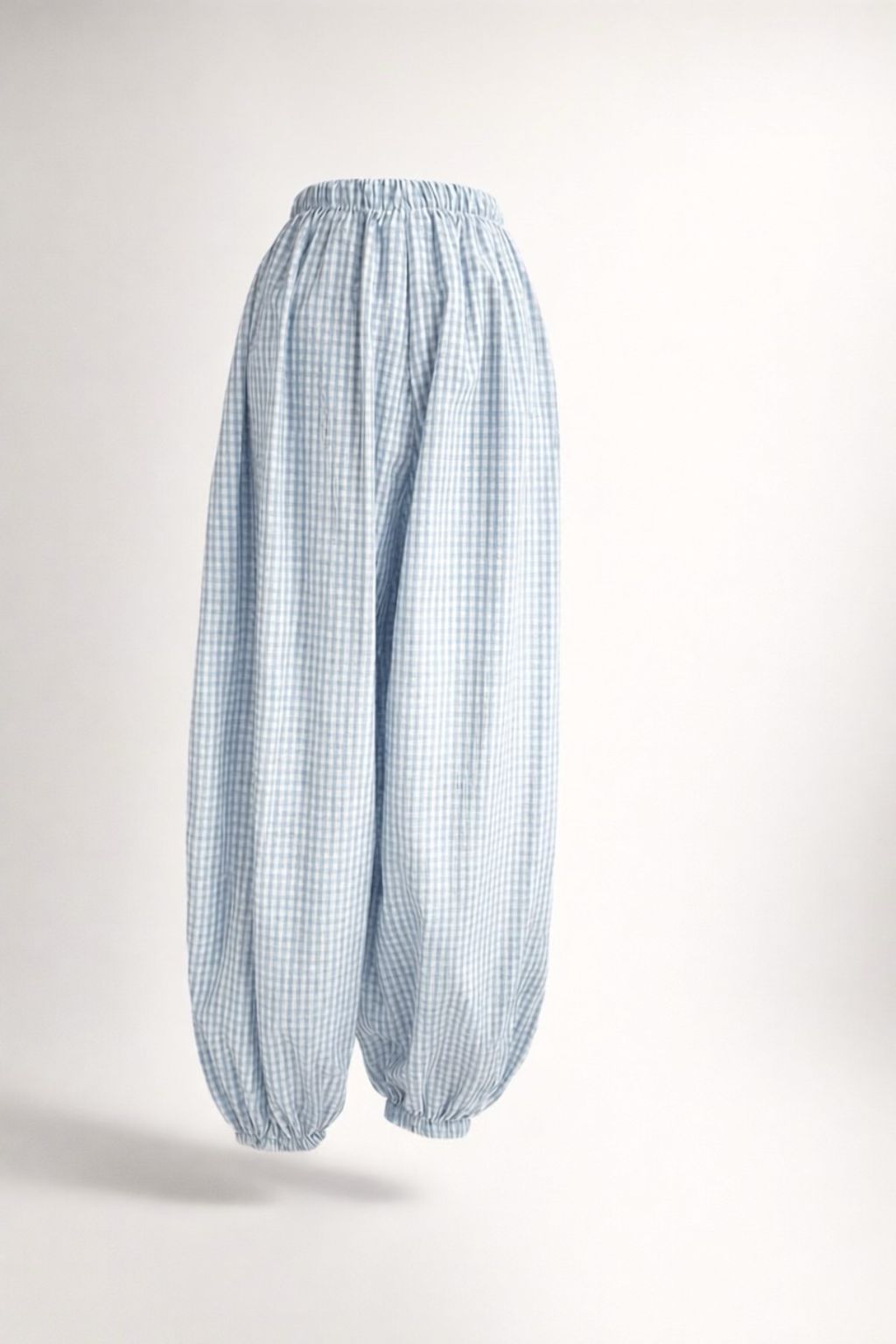 Pantalón Bombacho Vichy Azul Claro - Imagen 5