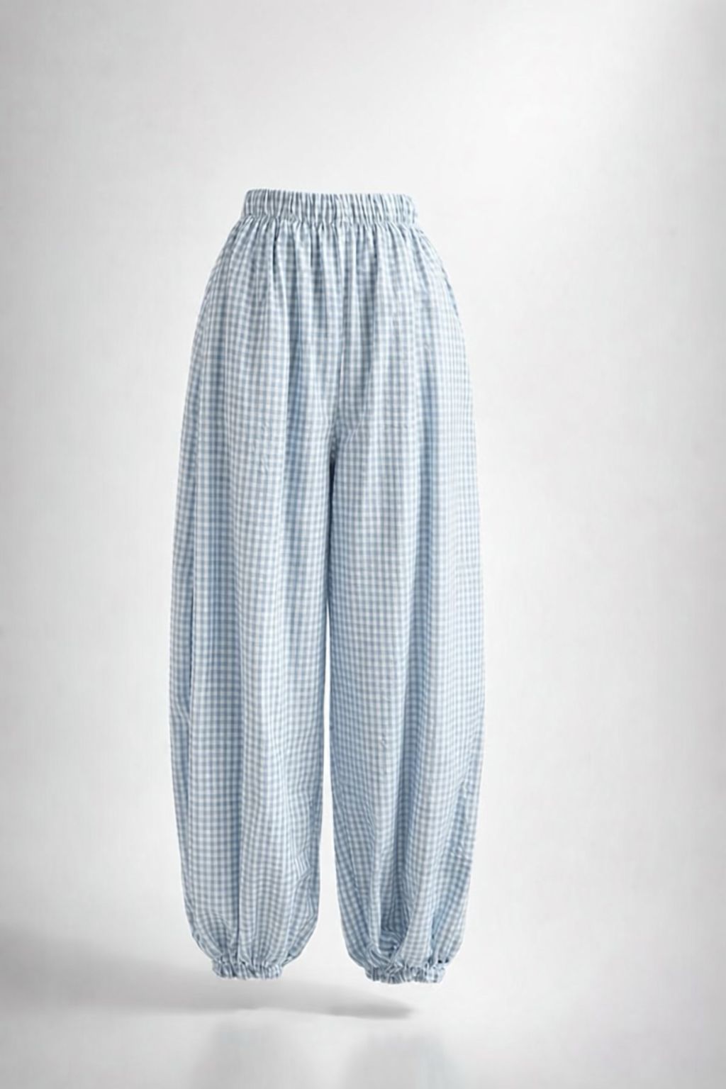 Pantalón Bombacho Vichy Azul Claro - Imagen 6